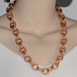 CLEARANCE Bronzo Italia 24" Polished Triple Link Woven Necklace